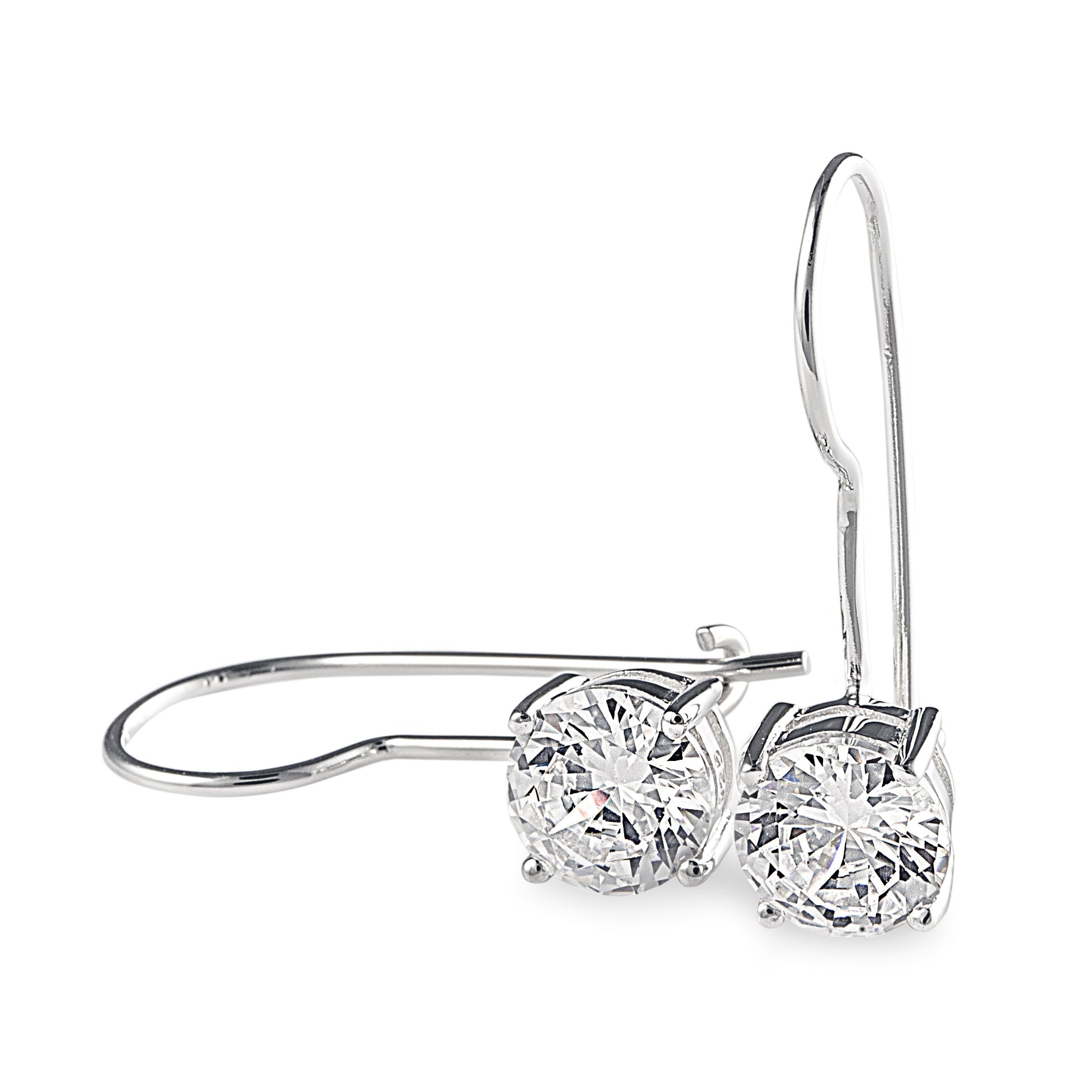 Drop Earrings: Glamour Drop Rocks - in 925 Sterling Silver with 3 Carat Cubic Zirconia Stones. Worldwide shipping. Luxury jewellery by Bellagio & Co.