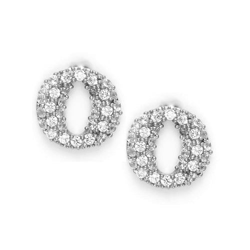 Sparkly Lana Stud Earrings in 925 Sterling Silver with Sparkling Cubic Zirconia. Worldwide shipping.