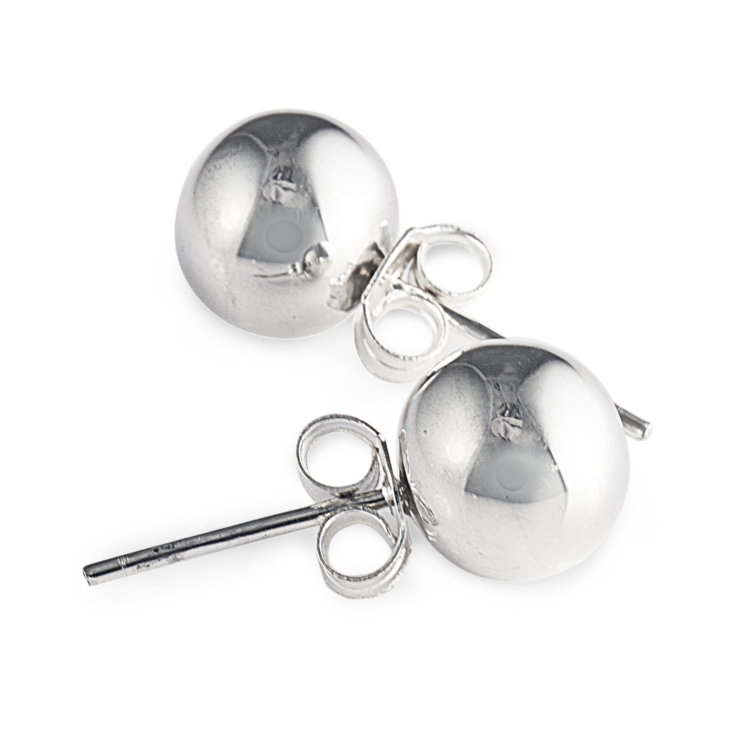 The Grand Villa Ball Stud Earrings feature extra large balls in 925 sterling silver. Approx. 10mm ball diameter. Worldwide shipping. Jewellery by Bellagio & Co.