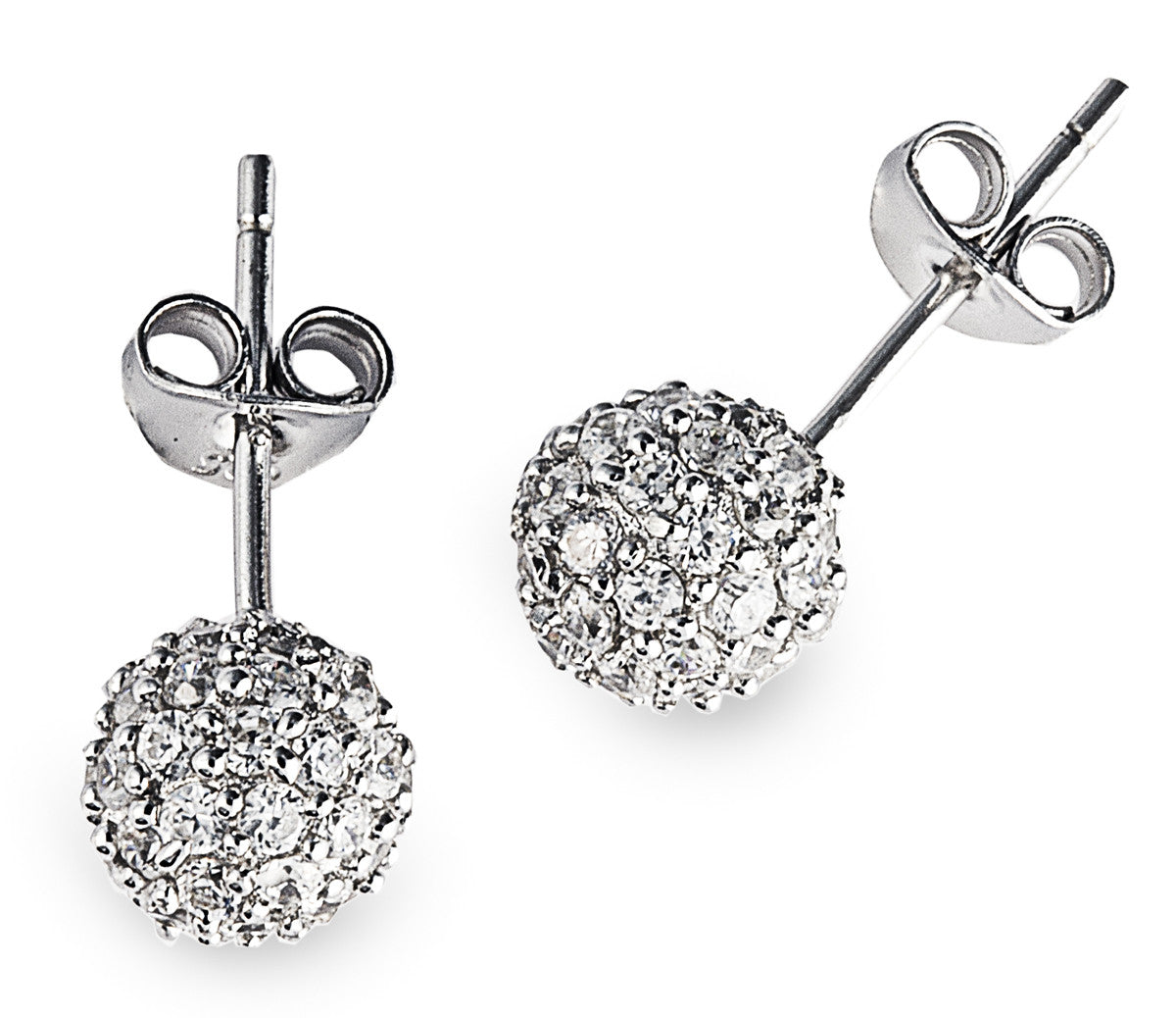 Bella Gala Ball Stud Earrings in 925 Sterling Silver with Cubic Zirconia Stones. Worldwide Shipping + Free Shipping Australia wide ($150+). Affordable luxury jewellery by Bellagio & Co.