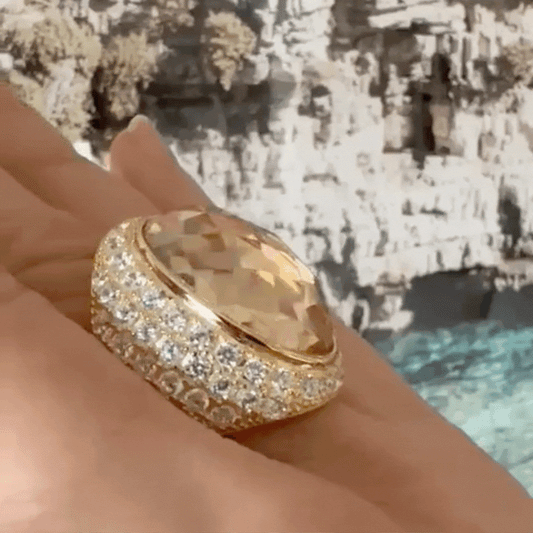 Golden Oval Luxury Ring