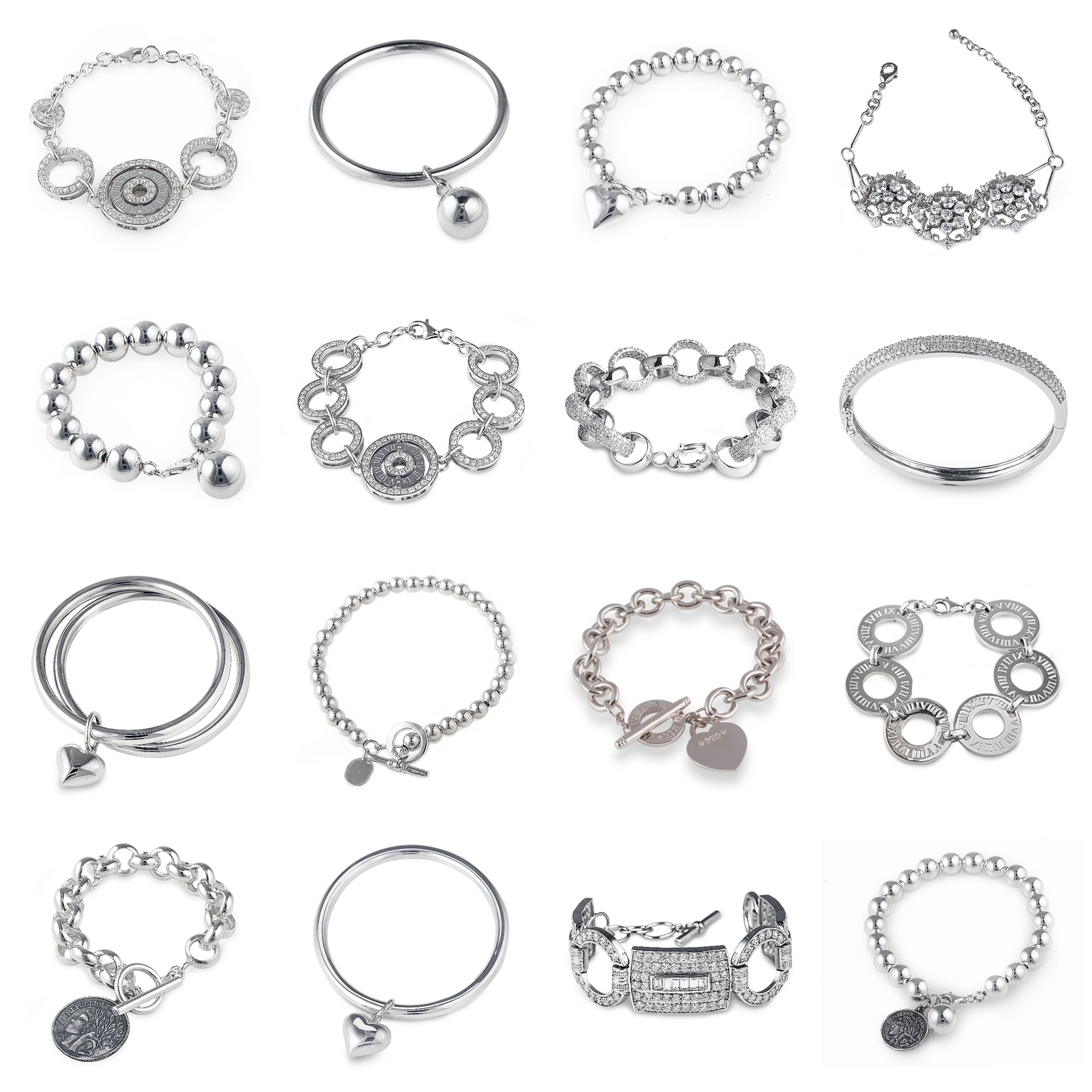 925 Sterling Silver Bracelets with Cubic Zirconia Stones by Bellagio & Co. Worldwide Shipping from Australia.