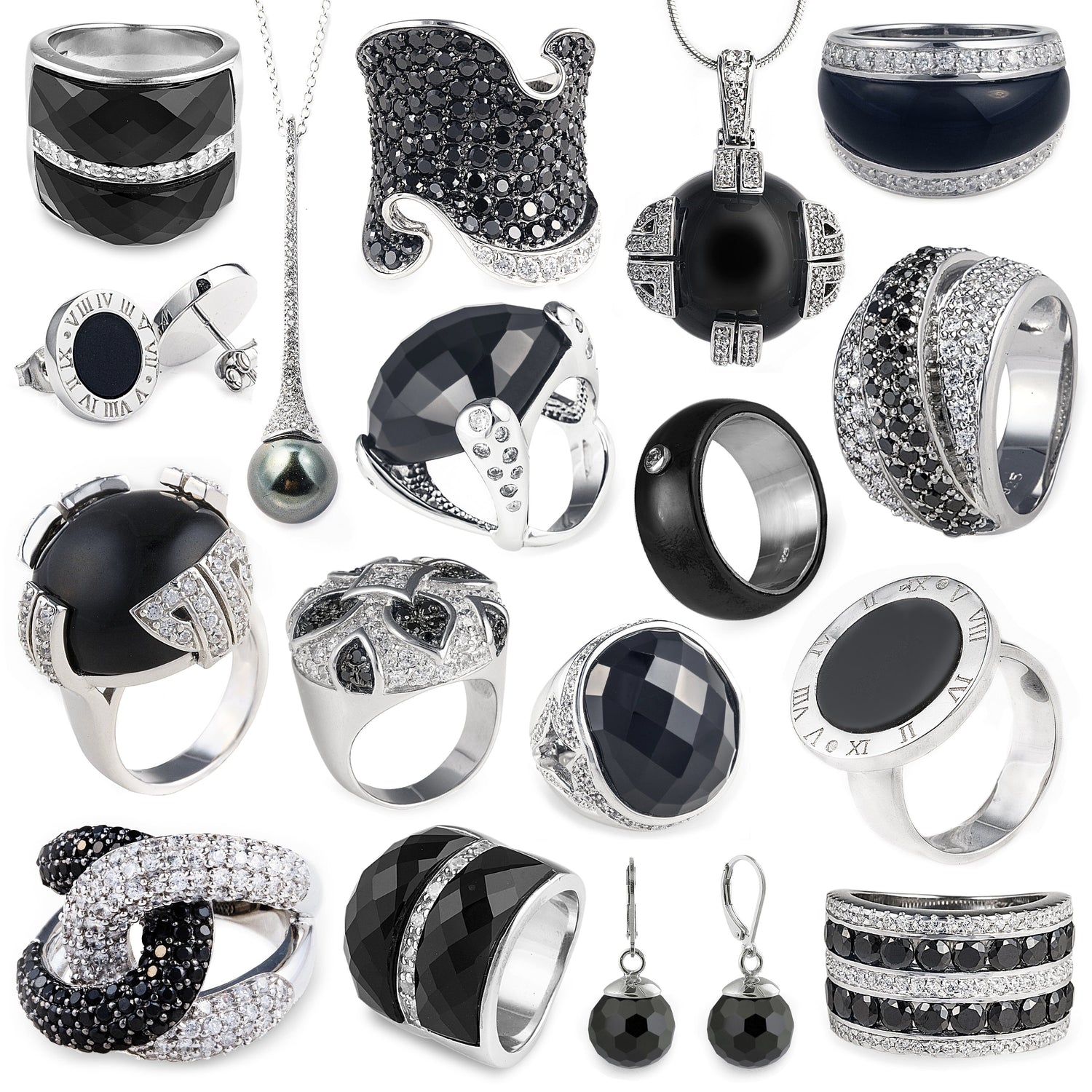 Black coloured jewellery by Bellagio & Co. 925 Sterling Silver. Worldwide Shipping from Australia