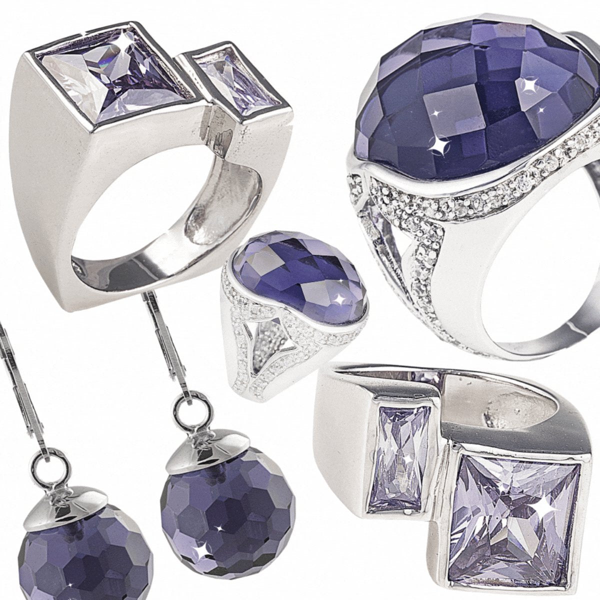 Purple Jewellery in 925 Sterling Silver. Worldwide Shipping from Australia 