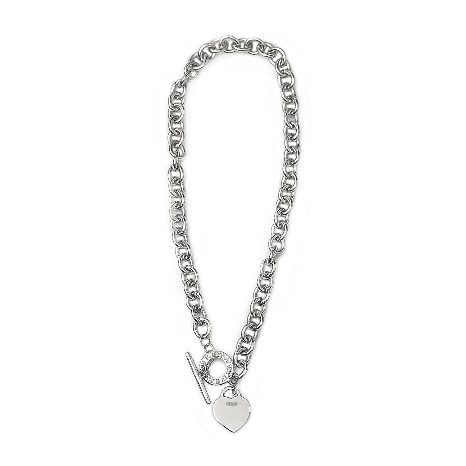 Amore Necklace in 925 Sterling Silver, classic thick belcher style necklace with a traditional FOB clasp and heart charm. Worldwide shipping plus FREE shipping within Australia. Affordable luxury jewellery by Bellagio & Co.