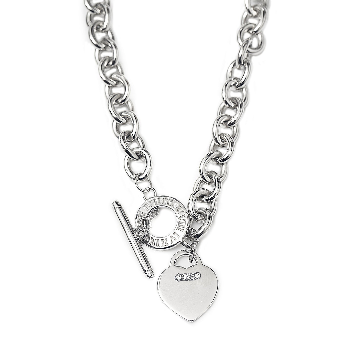 Amore Necklace in 925 Sterling Silver, classic thick belcher style necklace with a traditional FOB clasp and heart charm. Worldwide shipping plus FREE shipping within Australia. Affordable luxury jewellery by Bellagio & Co.
