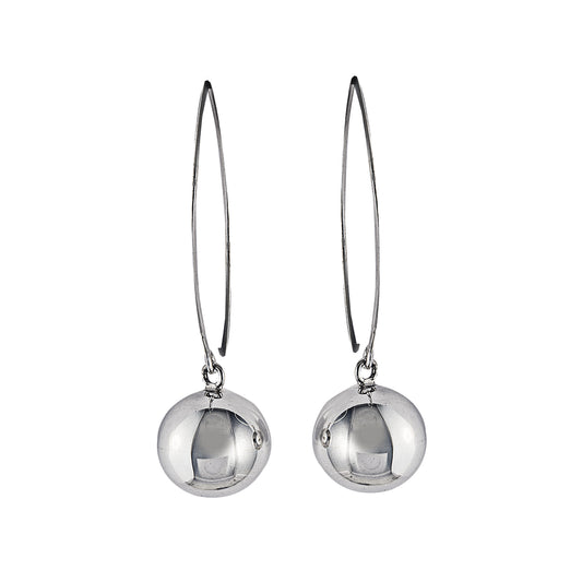 Classic and elegant Laguna Earrings in 925 sterling silver. These beautiful drop earrings feature a silver ball drop and a French hook. Worldwide shipping. Jewellery by Bellagio & Co.