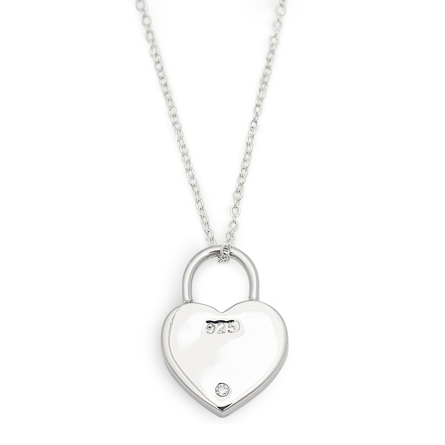 Locked Secrets Necklace - Dainty Heart shaped Padlock necklace stamped with 925 Sterling Silver and Cubic Zirconia. Worldwide shipping. Affordable luxury jewellery by Bellagio & Co.