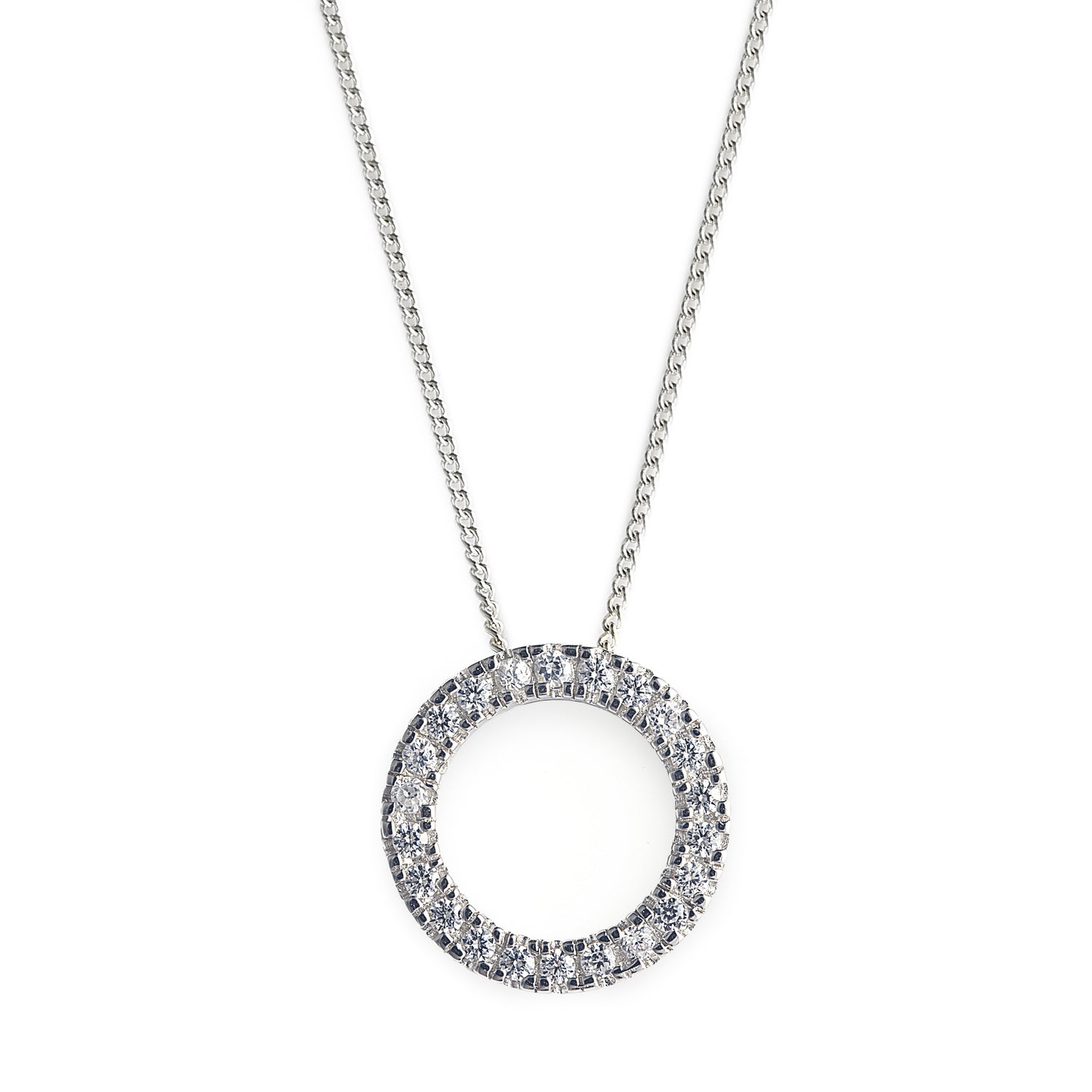 O Bliss Necklace in 925 Sterling Silver with Cubic Zirconia Stones. Worldwide Shipping. Bellagio & Co Jewellery.