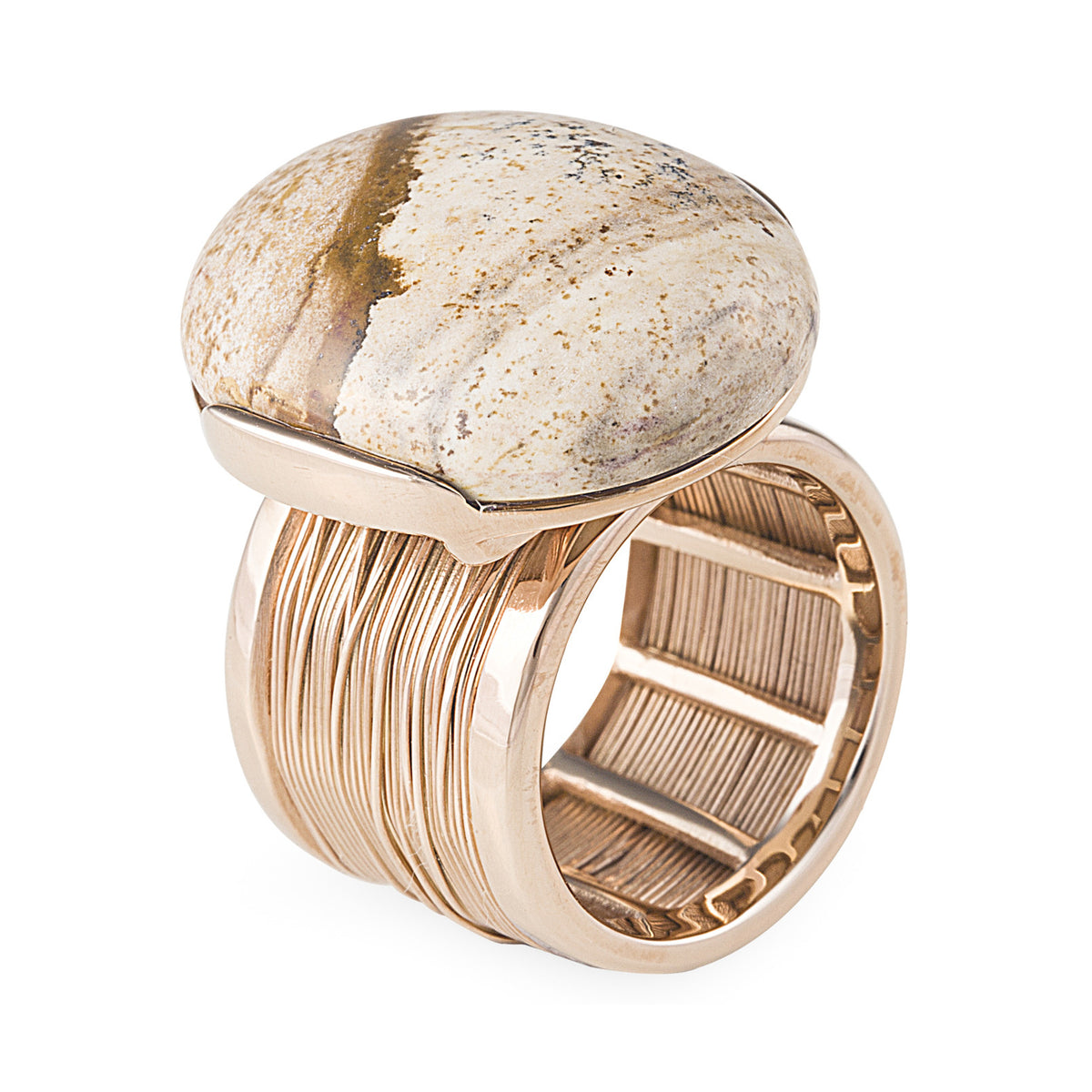 Sahara Ring - Rose Gold with Natural Desert Stone. Worldwide Shipping ...