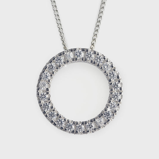 O Bliss Necklace in 925 Sterling Silver with Cubic Zirconia Stones. Worldwide Shipping. Bellagio & Co Jewellery.