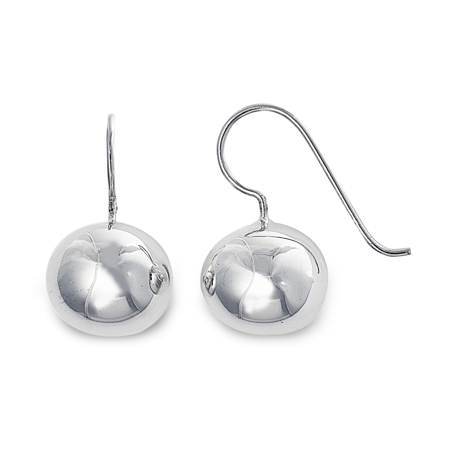 The Large Villa Drop Earrings feature extra large balls in 925 sterling silver. Size: 14mm ball diameter. Worldwide Shipping. Jewellery by Bellagio & Co.