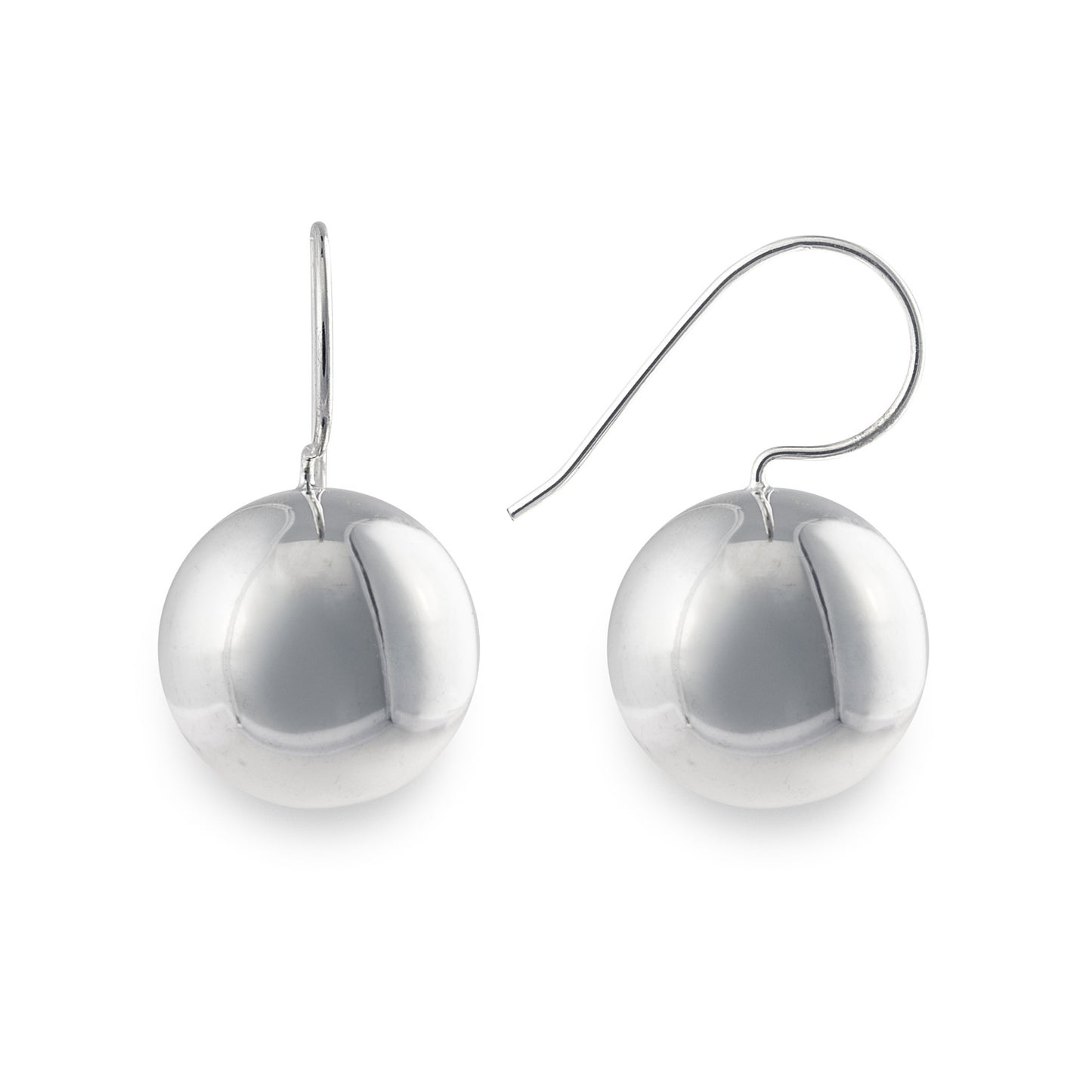 The Grand Villa Drop Earrings feature extra large balls in 925 sterling silver. Size: 18mm ball diameter. Worldwide Shipping. Jewellery by Bellagio & Co
