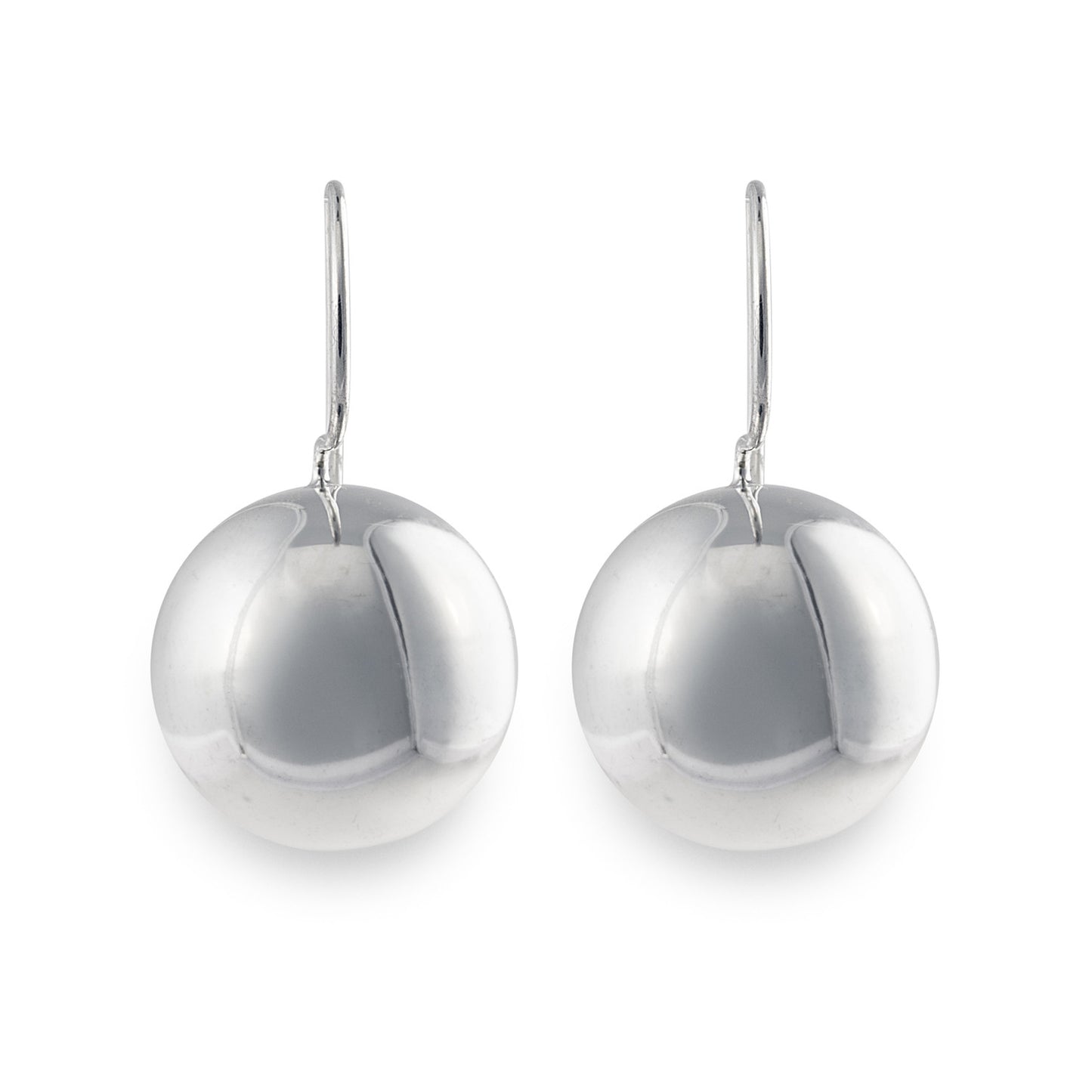 The Grand Villa Drop Earrings feature extra large balls in 925 sterling silver. Size:  18mm ball diameter. Worldwide Shipping. Jewellery by Bellagio & Co