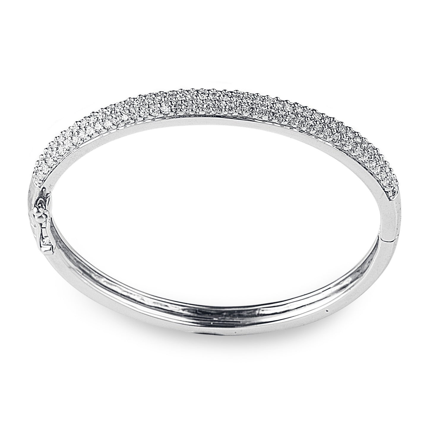 Endless Love Bangle in 925 sterling silver with pave set cubic zirconia stones. Worldwide shipping from Australia. Affordable luxury jewellery.