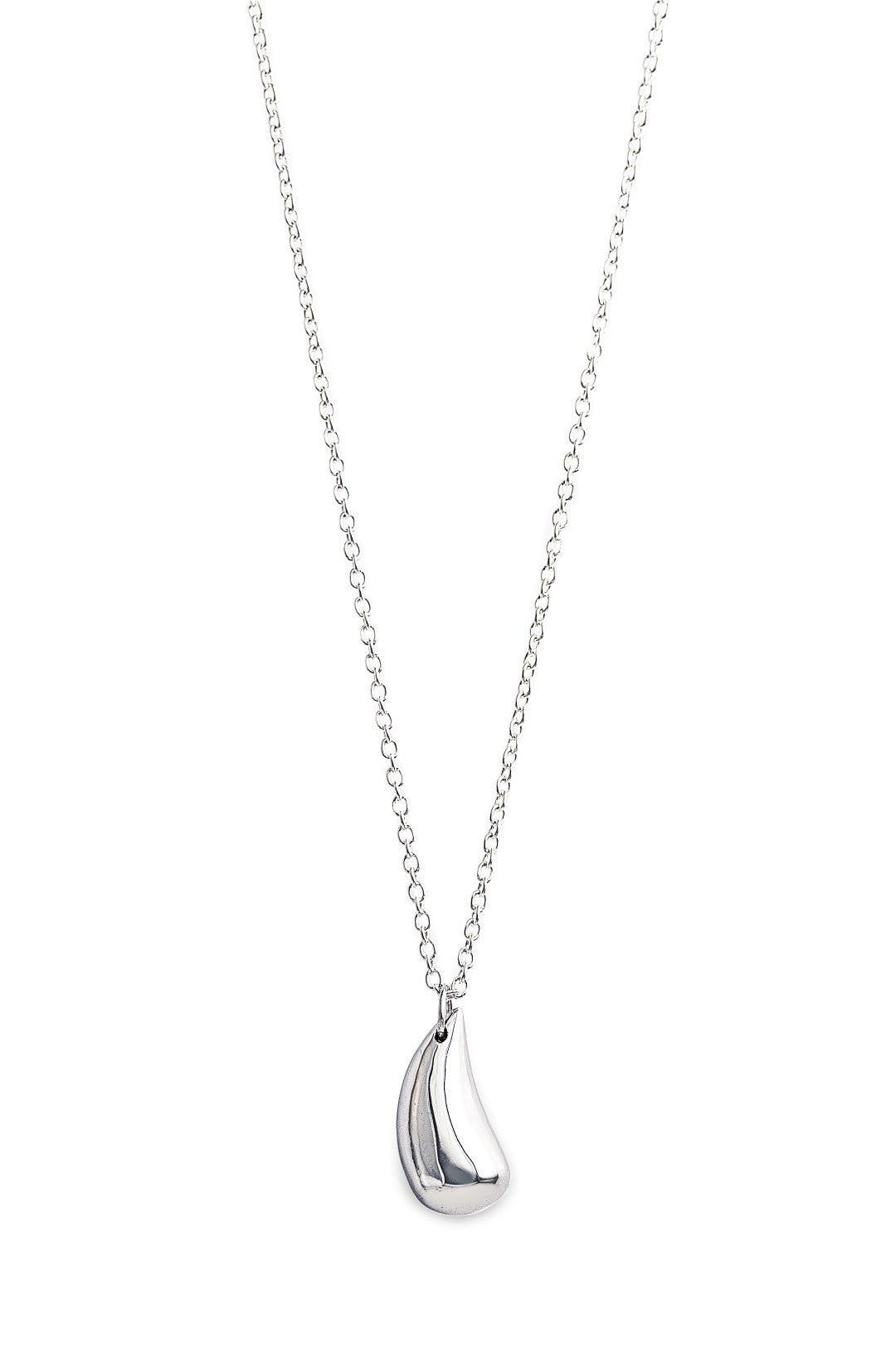 The Teardrop Necklace in 925 sterling silver is a dainty teardrop-shaped pendant for a minimalistic super sheek look. Comes with a beautiful fine silver chain of your choice. Stylish and comfortable jewellery perfect for everyday wear. Jewellery by Bellagio & Co. Worldwide shipping.