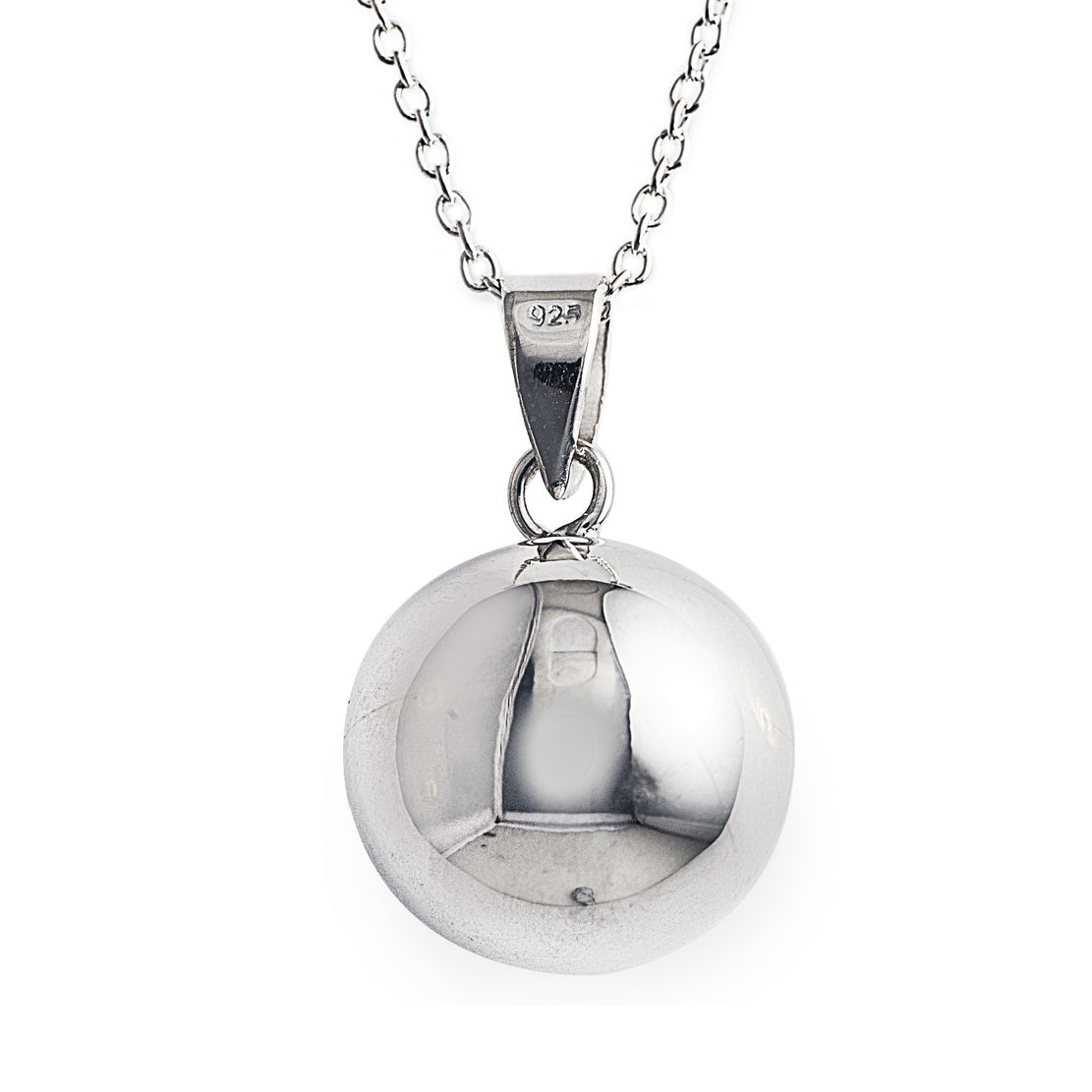 'Look at My Villa Necklace' features an extra-large 925 sterling silver pendant ball, with a silver ball chain. Worldwide shipping.