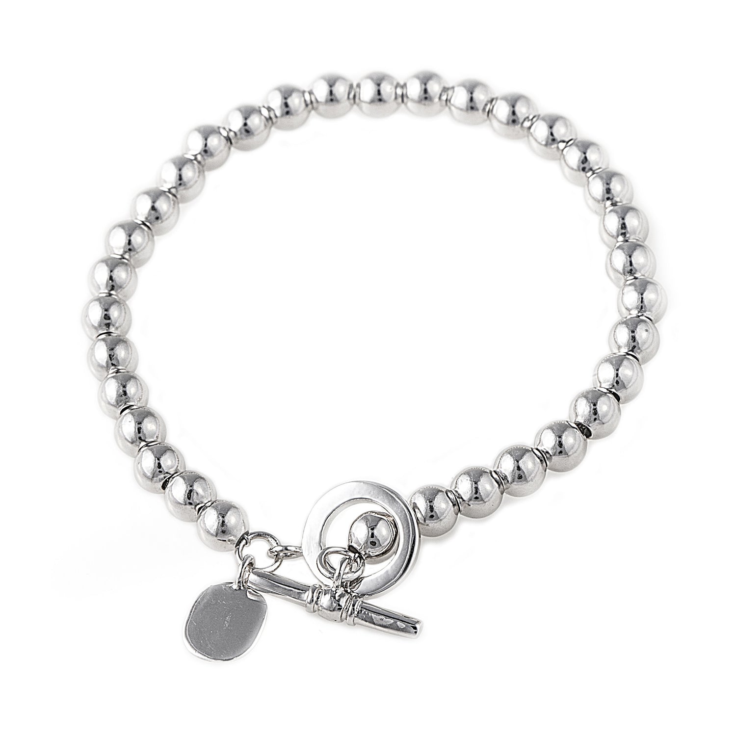 Peace Bracelet in 925 sterling silver with toggle clasp and charm. Worldwide Shipping from Australia. Affordable luxury jewellery by Bellagio & Co.