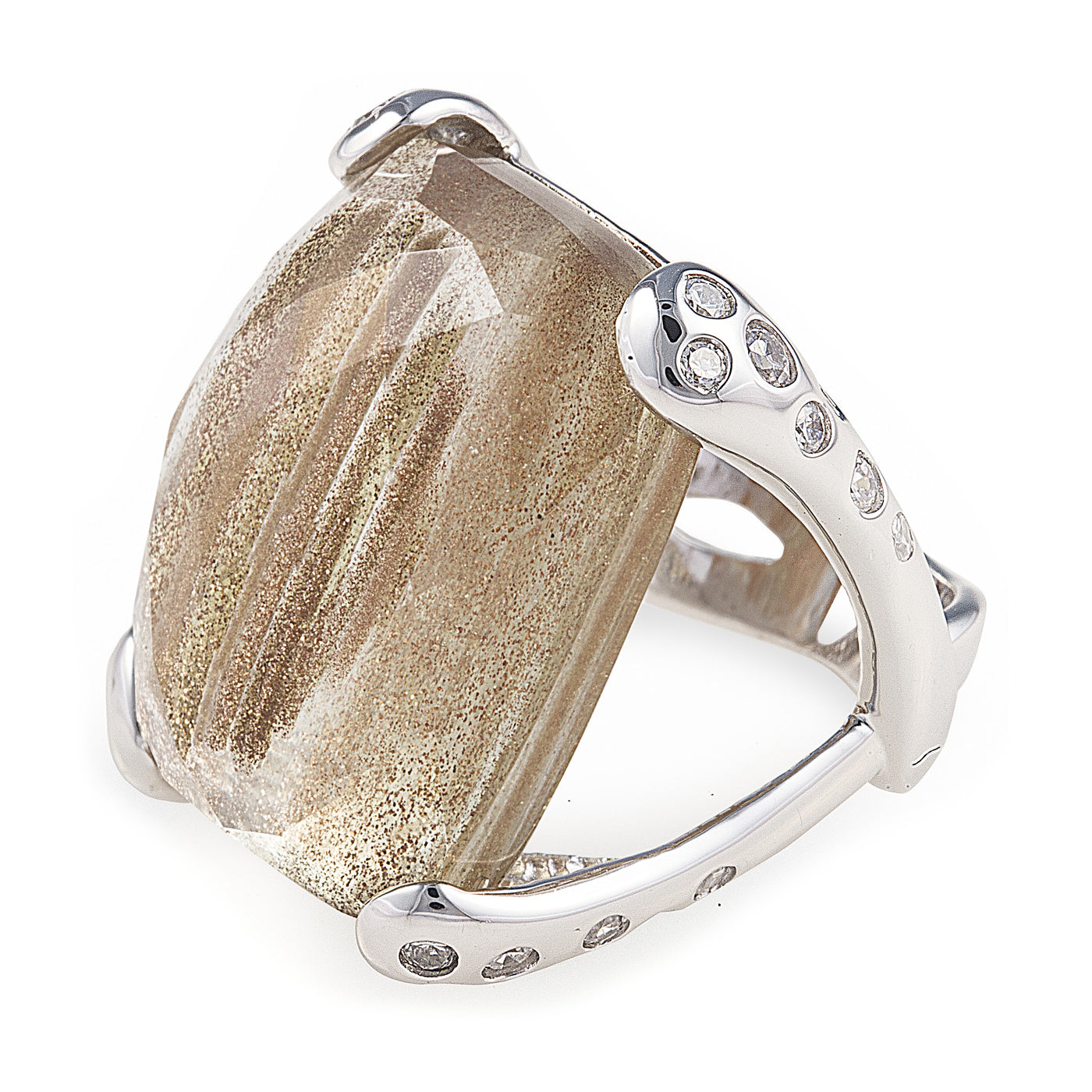 Sunkissed Beyonce Ring in 925 Sterling Silver & Champagne Obsidian ...