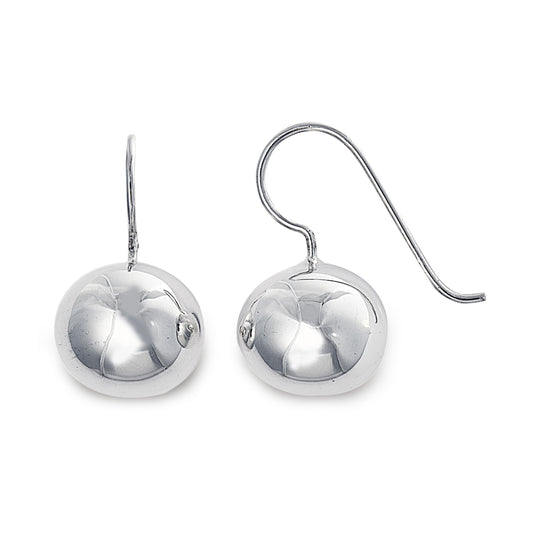 Small 925 Sterling Silver Ball Drop Earrings. 