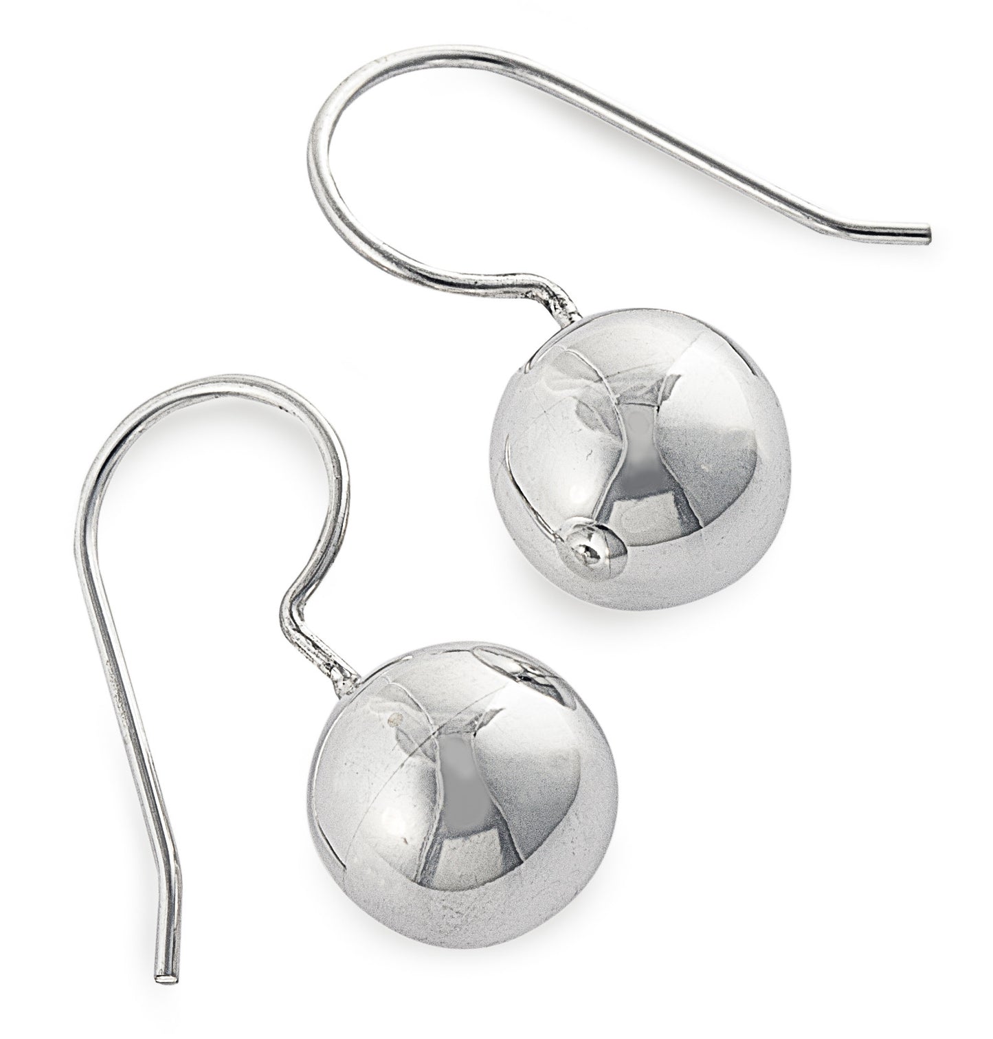 Small 925 Sterling Silver Ball Drop Earrings. 