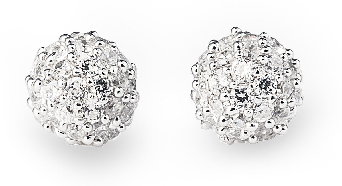 Bella Gala Ball Stud Earrings in 925 Sterling Silver with Cubic Zirconia Stones. Worldwide Shipping + Free Shipping Australia wide ($150+). Affordable luxury jewellery by Bellagio & Co.