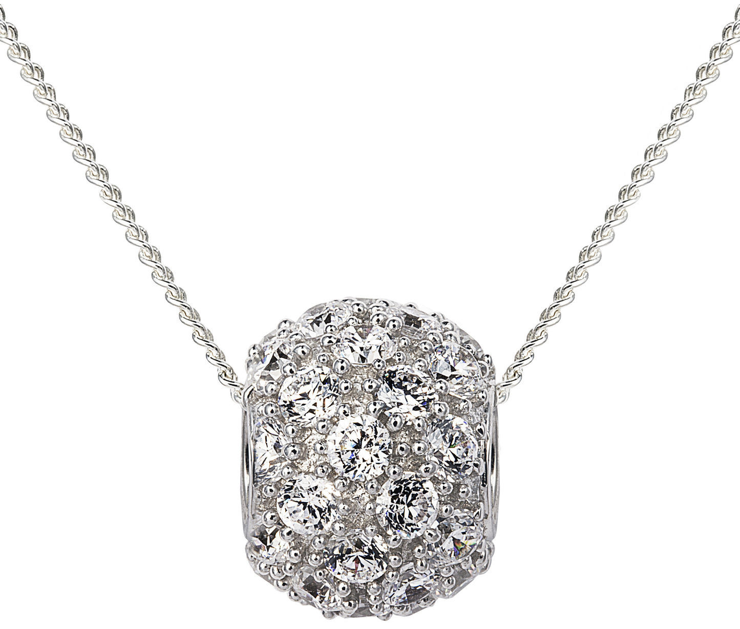 Bella Ball Necklace in 925 Sterling Silver with Cubic Zirconia Stones. Worldwide Shipping + Free Shipping Australia wide ($150+). Affordable luxury jewellery by Bellagio & Co.