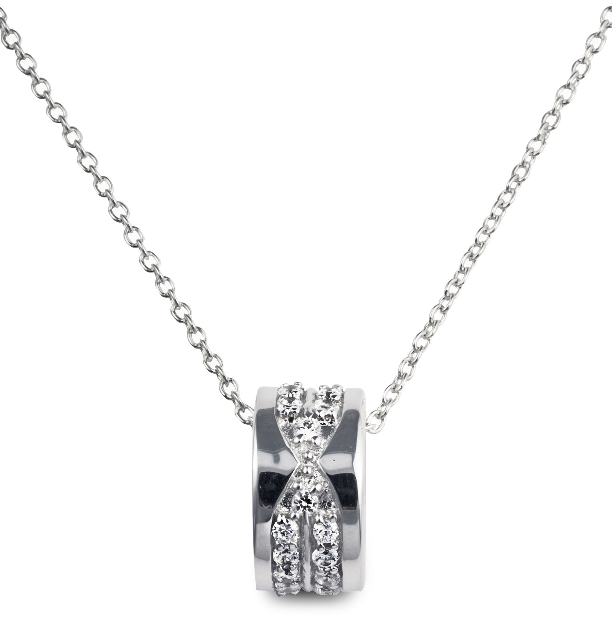 The Zion Bling Necklace is a solid 925 sterling silver necklace that features clear cubic zirconia stones and our signature Roman Numerals on the sides. Result: Takes you to Europe.  Make it yours with worldwide shipping.