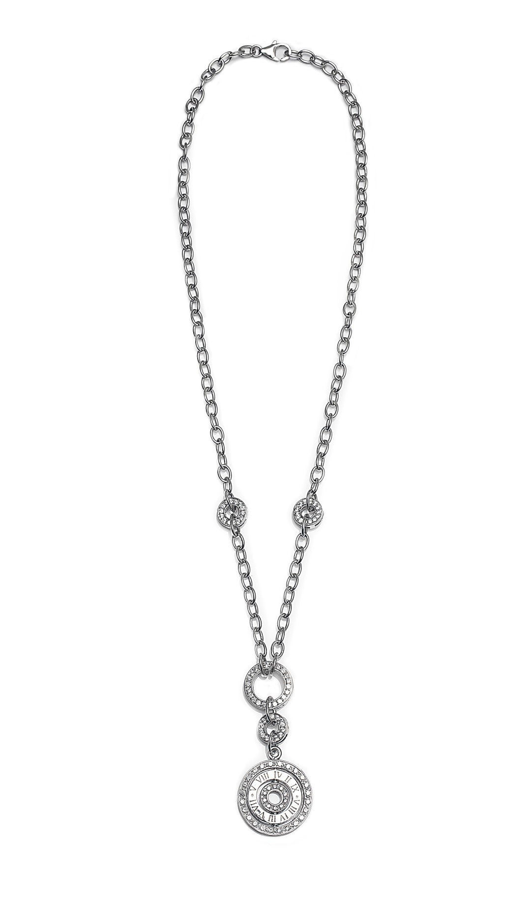 Amazing Long Juicy Drop Necklace in Sterling Silver & Cubic Zirconia Stones. Worldwide shipping. Jewellery by Bellagio & Co.