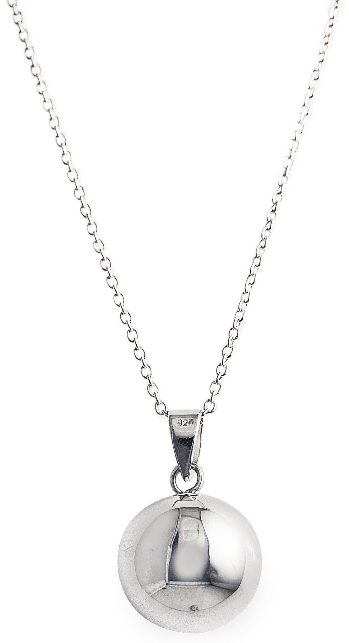 Medium Villa Necklace - 925 Sterling Silver Ball Pendant. Worldwide Shipping. Jewellery by Bellagio & Co